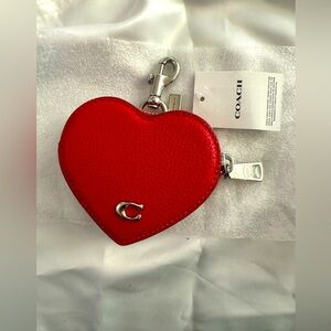 Coach Pebbled Leather Heart ♥️ Coin Purse 👛